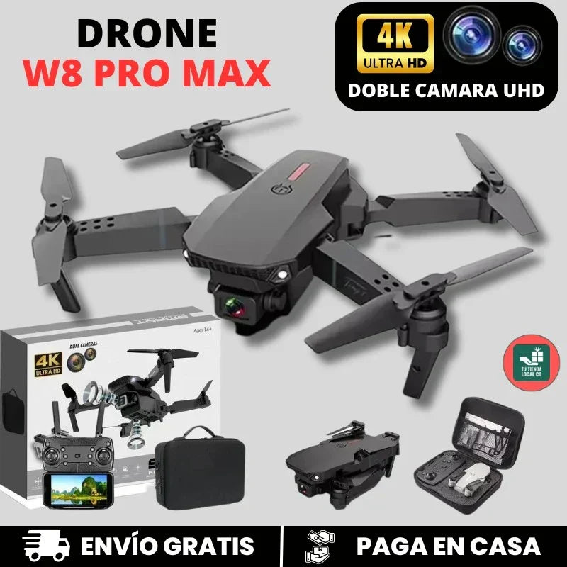 NUEVO DRONE  W8 PRO MAX 2025 CON INTELIGENCIA ARTIFICIAL + 2 BATERIAS ADICIONALES y ESTUCHE DE REGALO